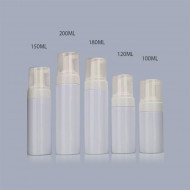 100ml/120ml/150/180ml/200ml PET Plastic Foamer Bottle With Foaming Pump dispenser for cleansing mousse packaging