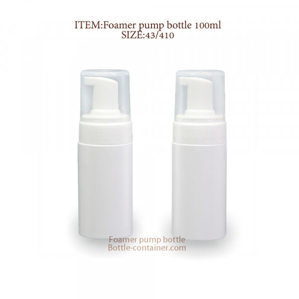 White PET Plastic Foamer Bottle 100ml With Foaming Dispenser Pump