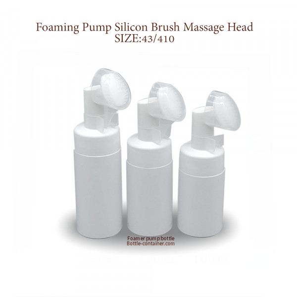 100ml PET Plastic Foamer Bottle With Foaming Pump Silicone Brush Head dispenser for cleansing mousse packaging