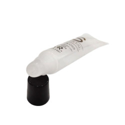 12ml soft cosmetic translucent tube with black cap for Round Lip Balm Tube packaging 