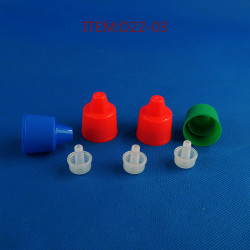 Toilet cleaner closure cap and plug for cleaner bottle