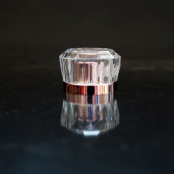 Double-wall crystal transparent cap diamond shape cap for cosmetic round tube
