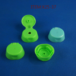 plastic flip-top cap with snap closure for shampoo bottle packaging